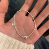 Simple Sterling Silver Heart Shaped Small Bead Bracelet For Women Heart Shaped Snake Chain