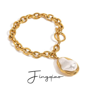Stylish Stainless Steel Bracelet With 18k Gold Plating