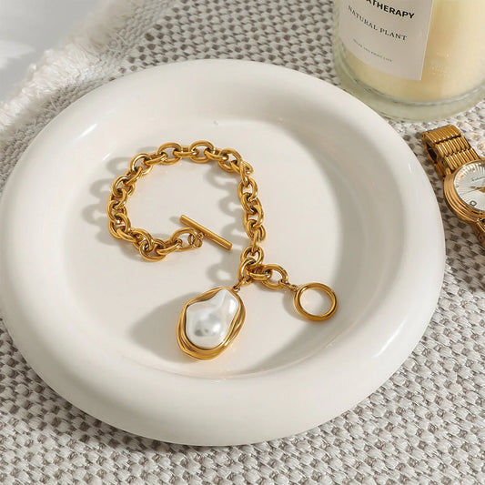 Stylish Stainless Steel Bracelet With 18k Gold Plating