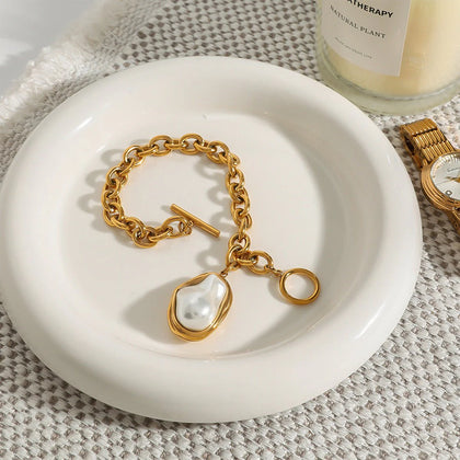 Stylish Stainless Steel Bracelet With 18k Gold Plating