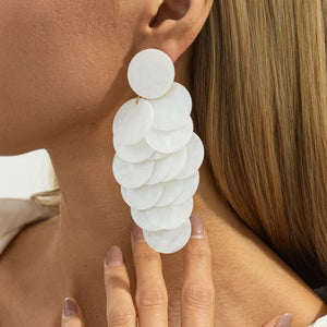 Vacation Multi-layer Disc Tassel Stud Earrings