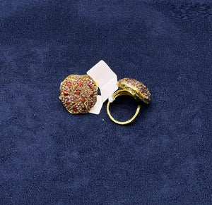 Vintage-Style Crystal Cocktail Ring