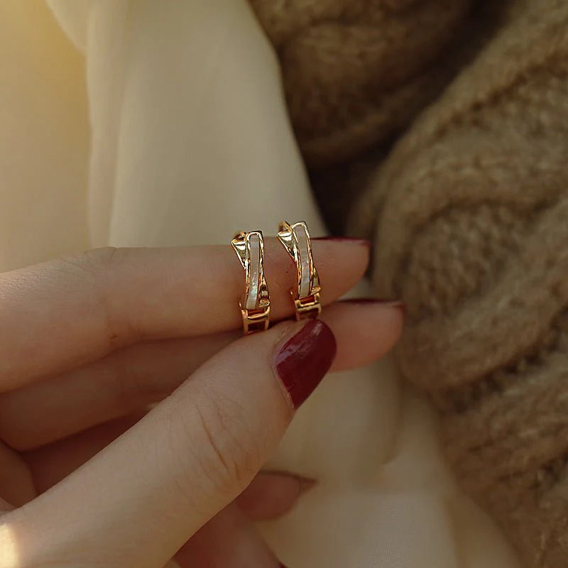 Womens Chic Niche Cross-design Earrings