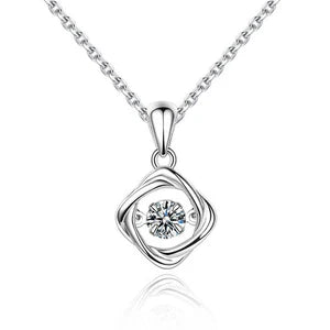 Womens Korean-style Minimalist S925 Sterling Silver Dainty Four-Leaf Clover Necklace
